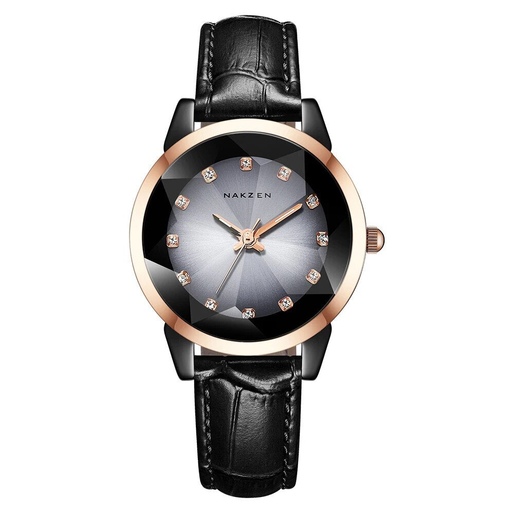 NAKZEN Women Watches Waterproof Black Ceramic Leather Luxury Fashion Ladies Quartz Watch Relogio Feminino Montre Femme 1027