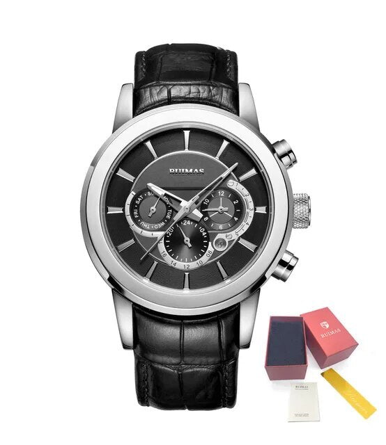 RUIMAS Mechanical Watches for Men Luxury Casual Business Wristwatch Leather Male Clock Date Chronograph Relogios Masculino 6767