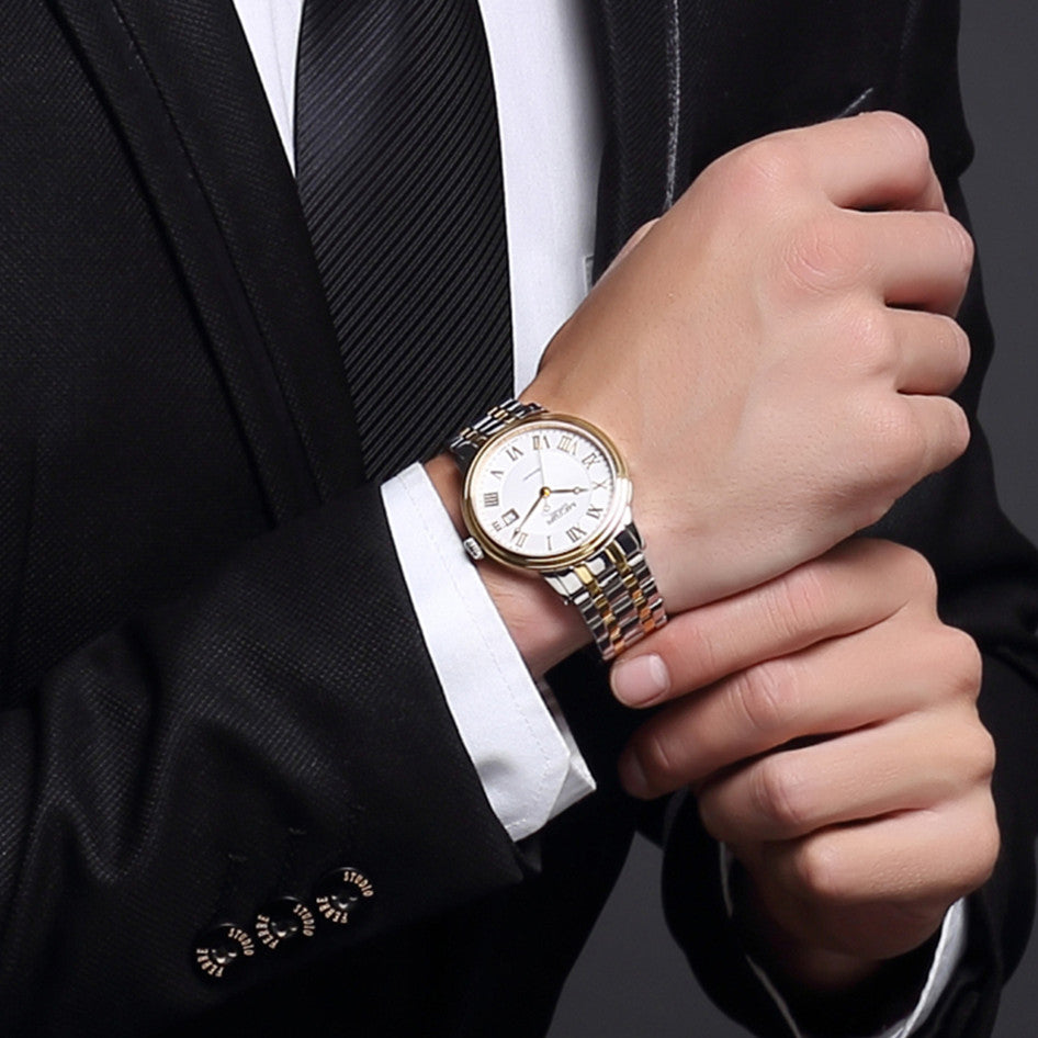 MEGIR Automatic Mechanical Watch Men Stainless Steel Watches Top Brand Luxury Business Wristwatch Male Clock Relogio Masculino 96001