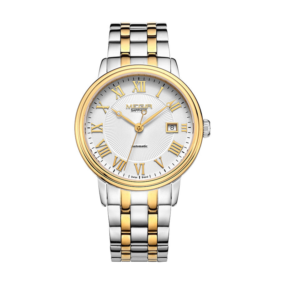 MEGIR Automatic Mechanical Watch Men Stainless Steel Watches Top Brand Luxury Business Wristwatch Male Clock Relogio Masculino 96001