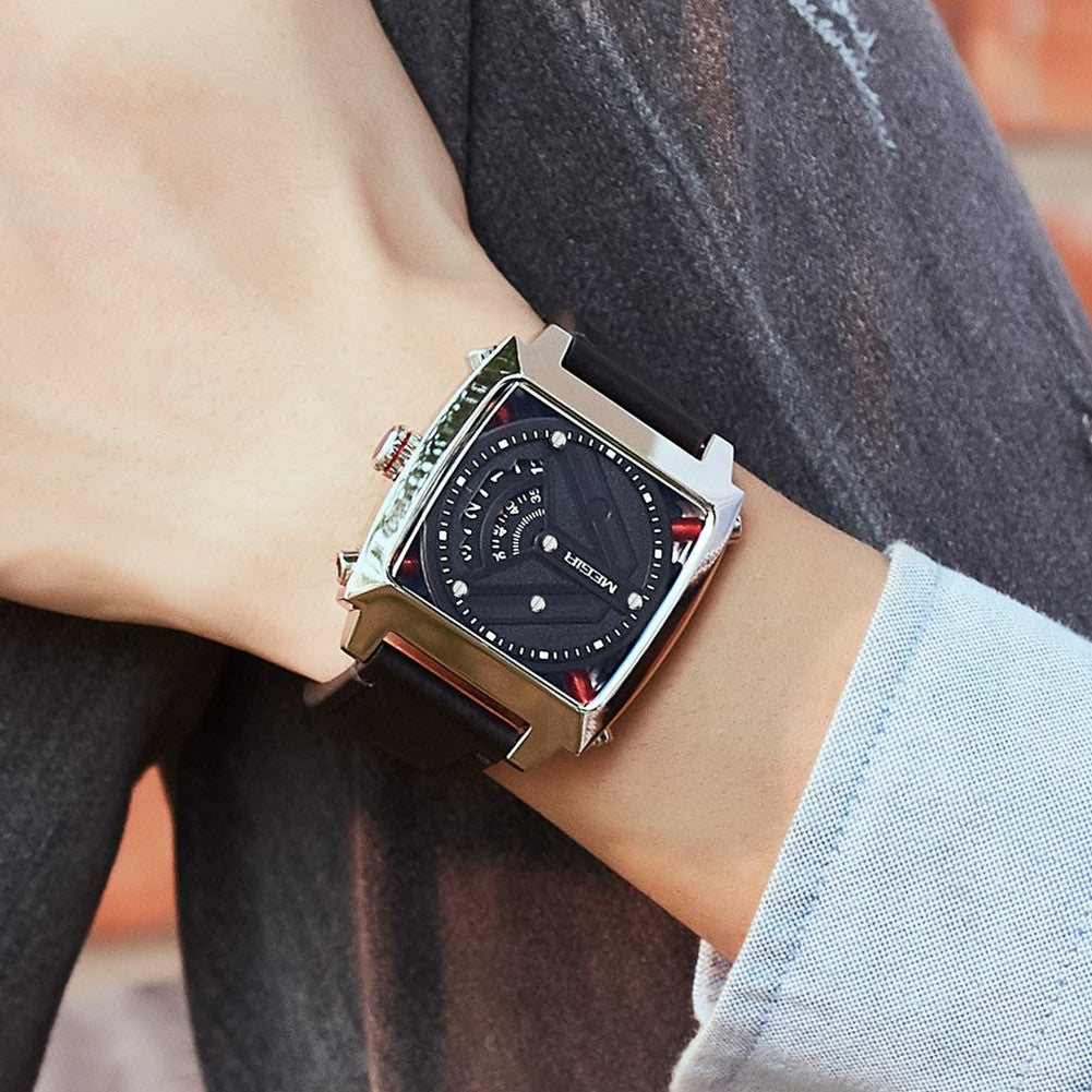 MEGIR Watches for Men Leather Strap Automatic Mechanical Watch Waterproof Business Casual Wristwatch Date Clock Montre Homme 62071