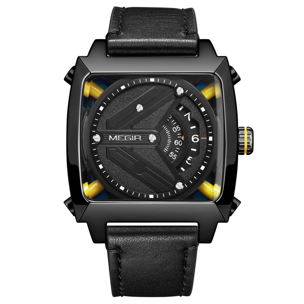 MEGIR Watches for Men Leather Strap Automatic Mechanical Watch Waterproof Business Casual Wristwatch Date Clock Montre Homme 62071