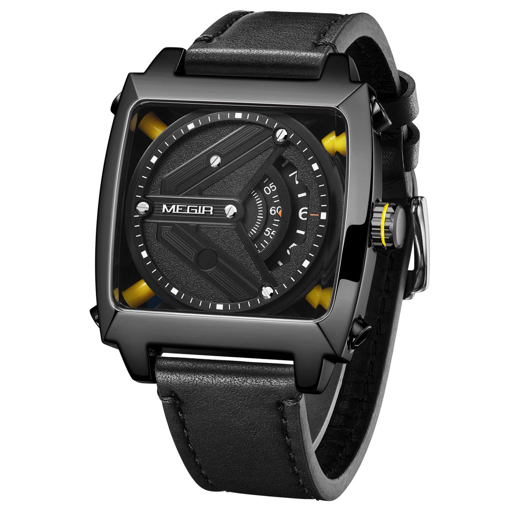 MEGIR Watches for Men Leather Strap Automatic Mechanical Watch Waterproof Business Casual Wristwatch Date Clock Montre Homme 62071