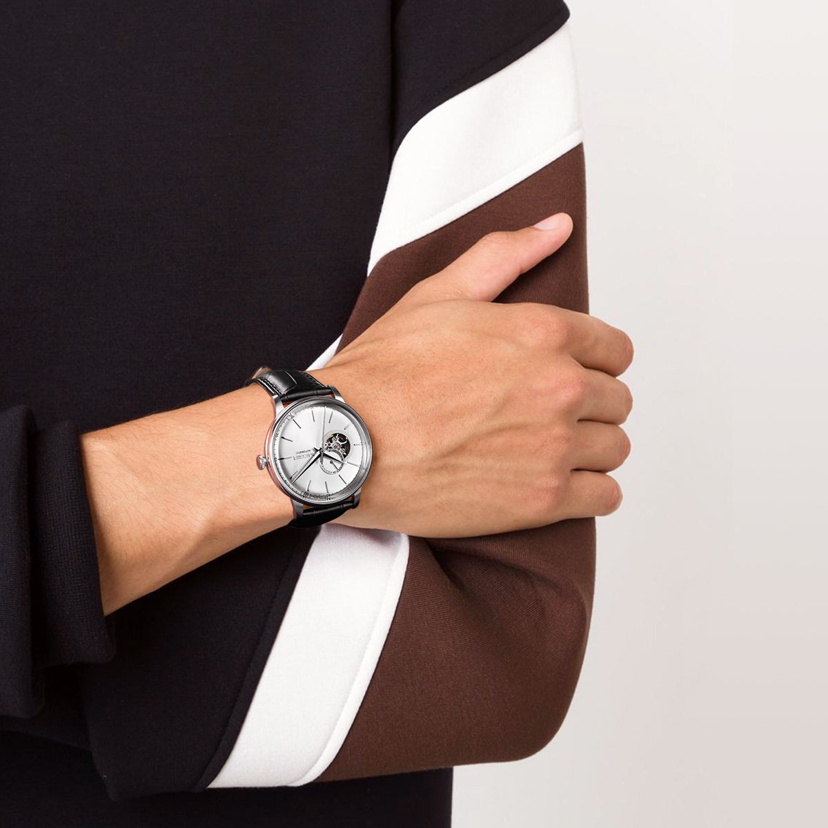 MEGIR Automatic Men's Watch Mechanical Movement Leather Strap Luxury Business Watches 5ATM Waterproof Big Dial Clock Wristwatch 62057