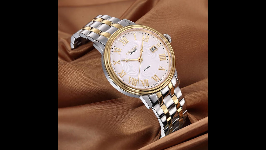 MEGIR Automatic Mechanical Watch Men Stainless Steel Watches Top Brand Luxury Business Wristwatch Male Clock Relogio Masculino 96001