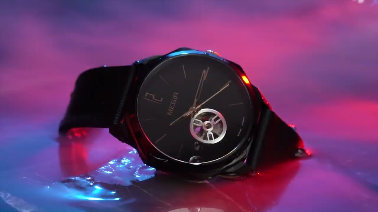 MEGIR Retro Men's Wristwatch Luxury Automatic Mechanical Watches Leather Strap Sapphire 5ATM Waterproof Watch Relogio Masculino 62073