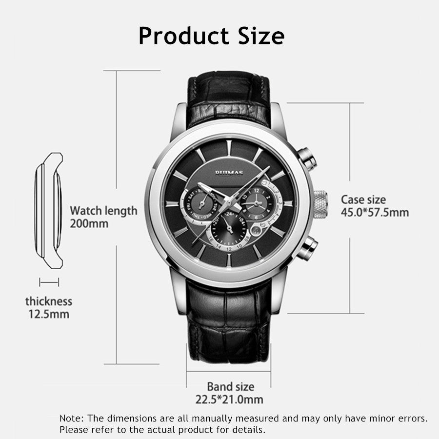 RUIMAS Mechanical Watches for Men Luxury Casual Business Wristwatch Leather Male Clock Date Chronograph Relogios Masculino 6767
