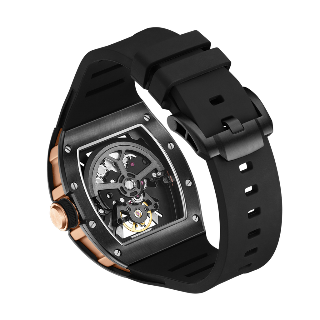 MEGIR Skeleton Dial Men's Watch Stainless Steel Case Automatic Mechanical Wristwatches 30M Waterproof Sports Watches Gift 9190-4