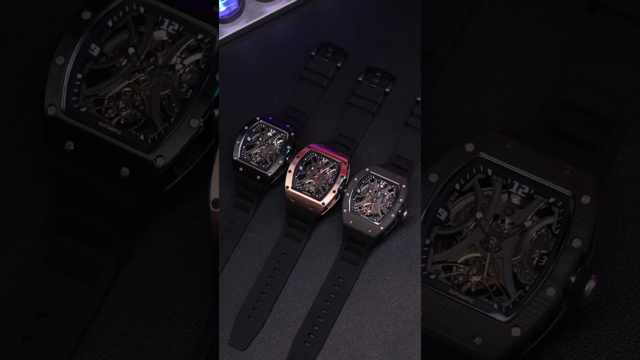 MEGIR Skeleton Big Dial Men Mechanical Watch Fashion Luminous Automatic Movement Wristwatch Stainless Steel Case Clock 9190-11