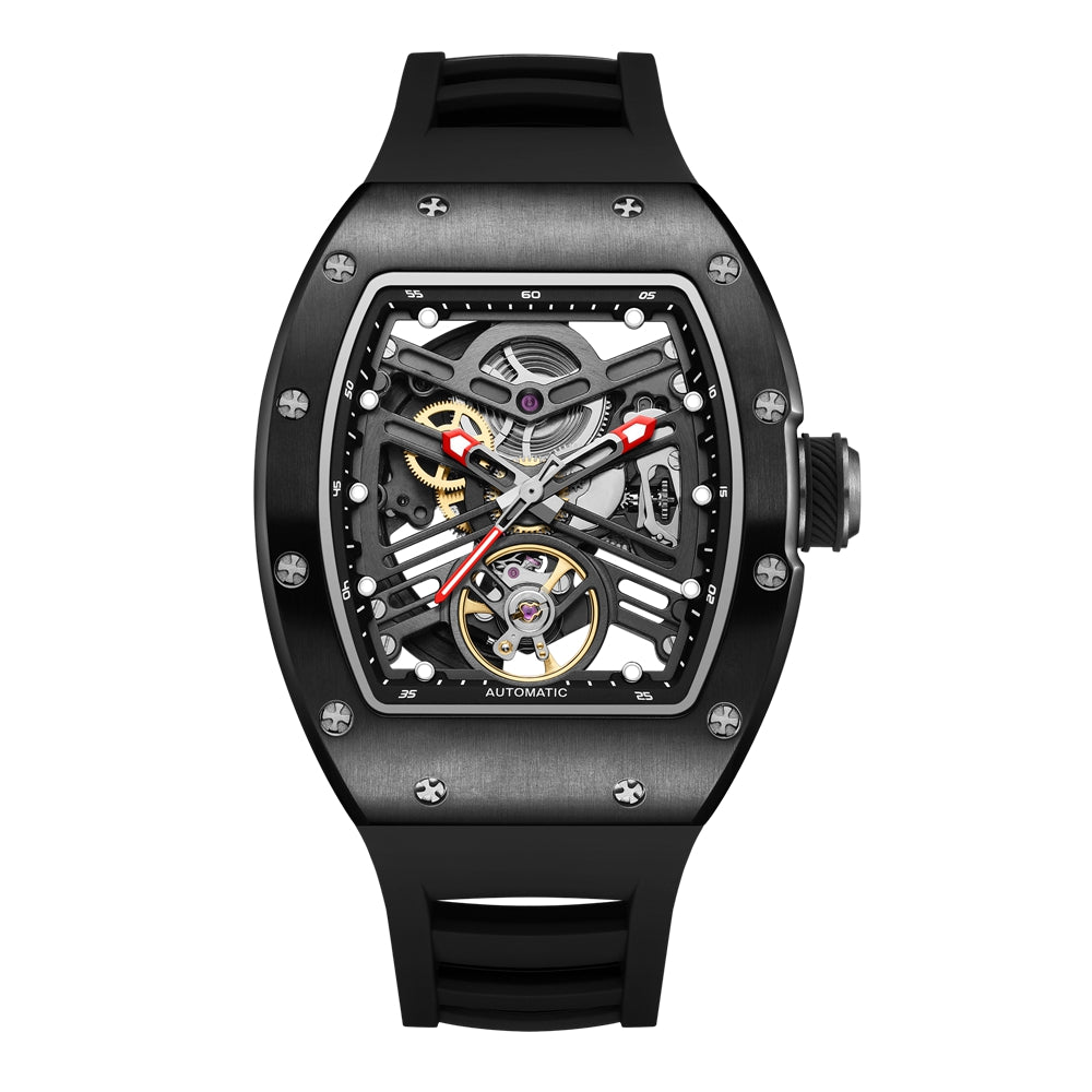 MEGIR 42MM Hollow Out Men Mechanical Watch Clock Stainless Steel Case Luminous Waterproof Automatic Watches Wristwatch 9190-13