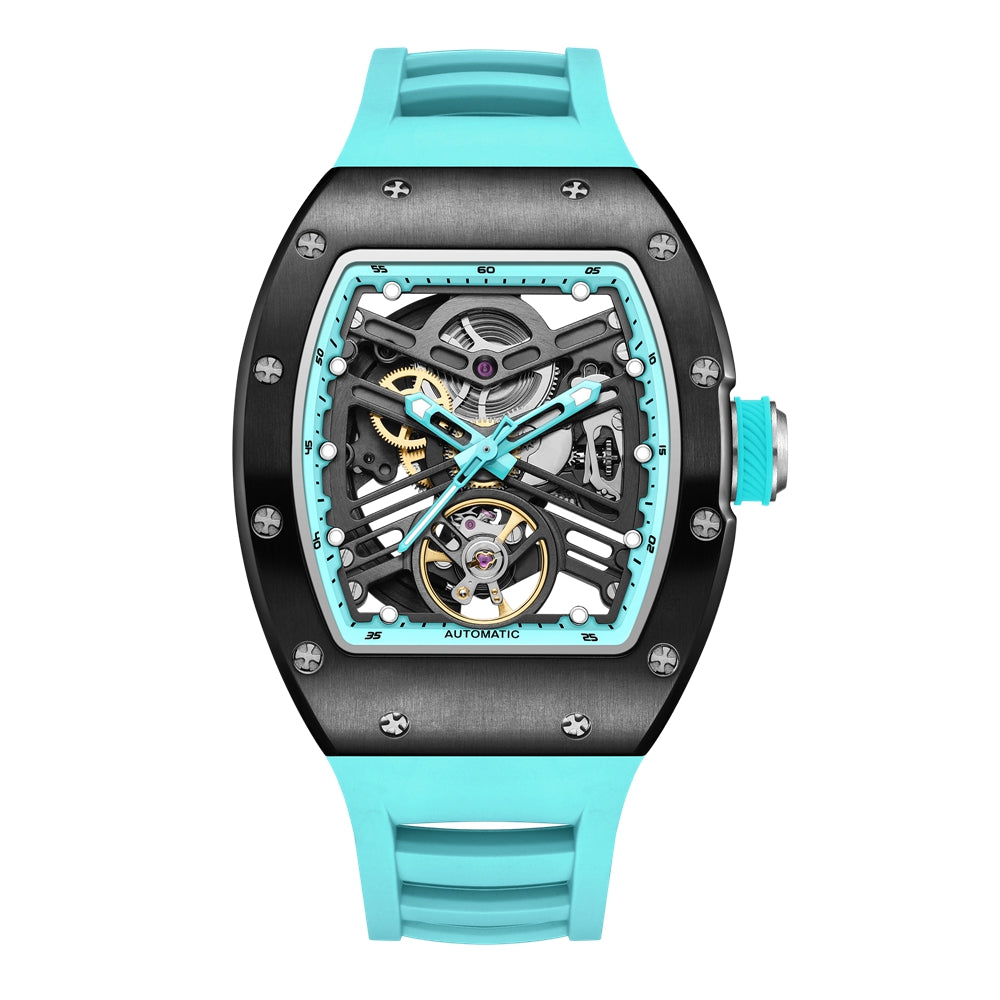 MEGIR 42MM Hollow Out Men Mechanical Watch Clock Stainless Steel Case Luminous Waterproof Automatic Watches Wristwatch 9190-13