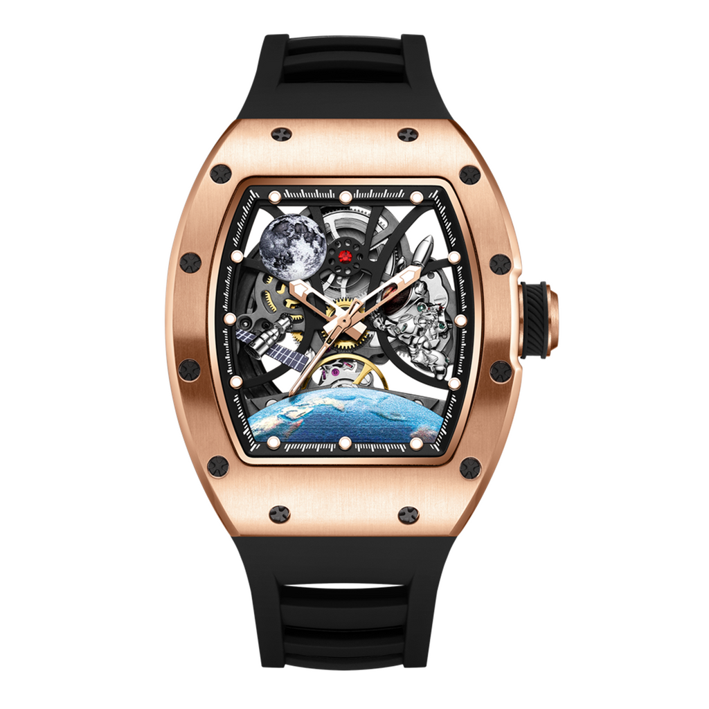 MEGIR Skeleton Dial Automatic Mechanical Movement Men Watch Fashion Sport Wristwatches Waterproof Man Clock Reloj Hombre 9190-14