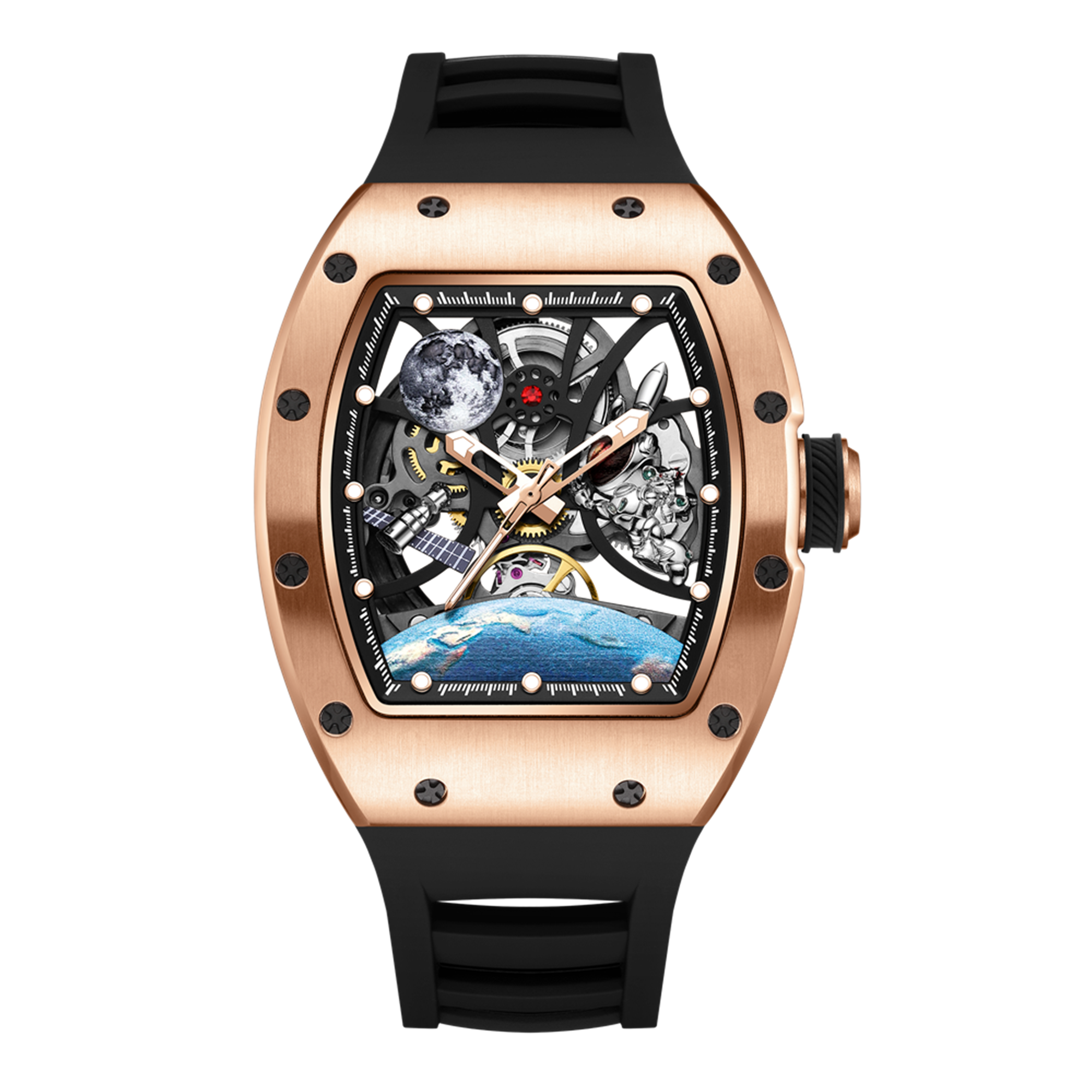 MEGIR Skeleton Dial Automatic Mechanical Movement Men Watch Fashion Sport Wristwatches Waterproof Man Clock Reloj Hombre 9190-14