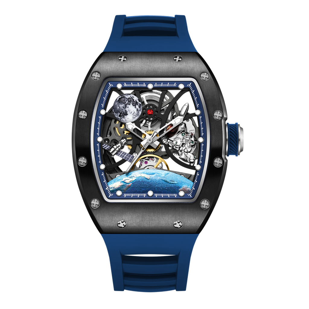 MEGIR Skeleton Dial Automatic Mechanical Movement Men Watch Fashion Sport Wristwatches Waterproof Man Clock Reloj Hombre 9190-14