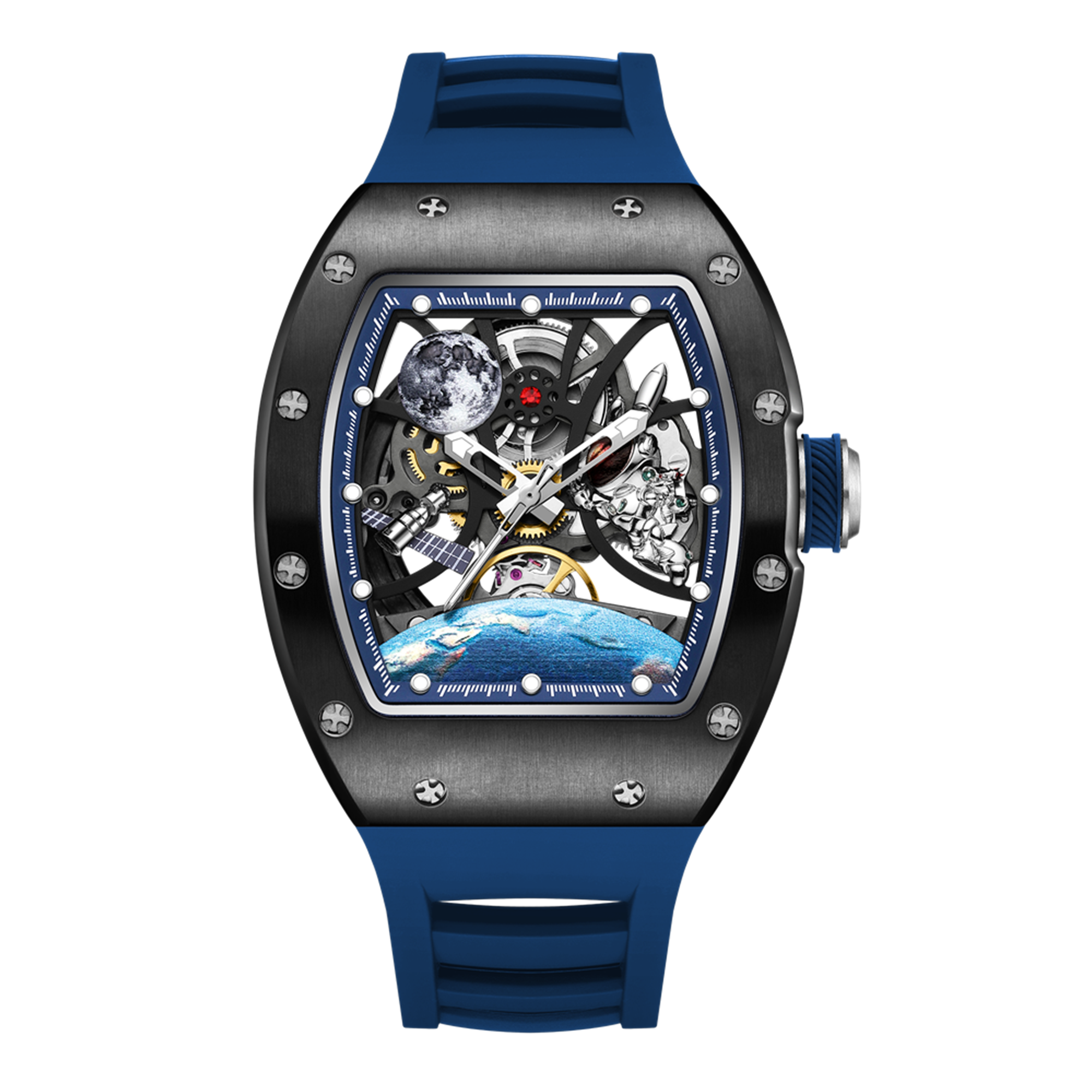 MEGIR Skeleton Dial Automatic Mechanical Movement Men Watch Fashion Sport Wristwatches Waterproof Man Clock Reloj Hombre 9190-14