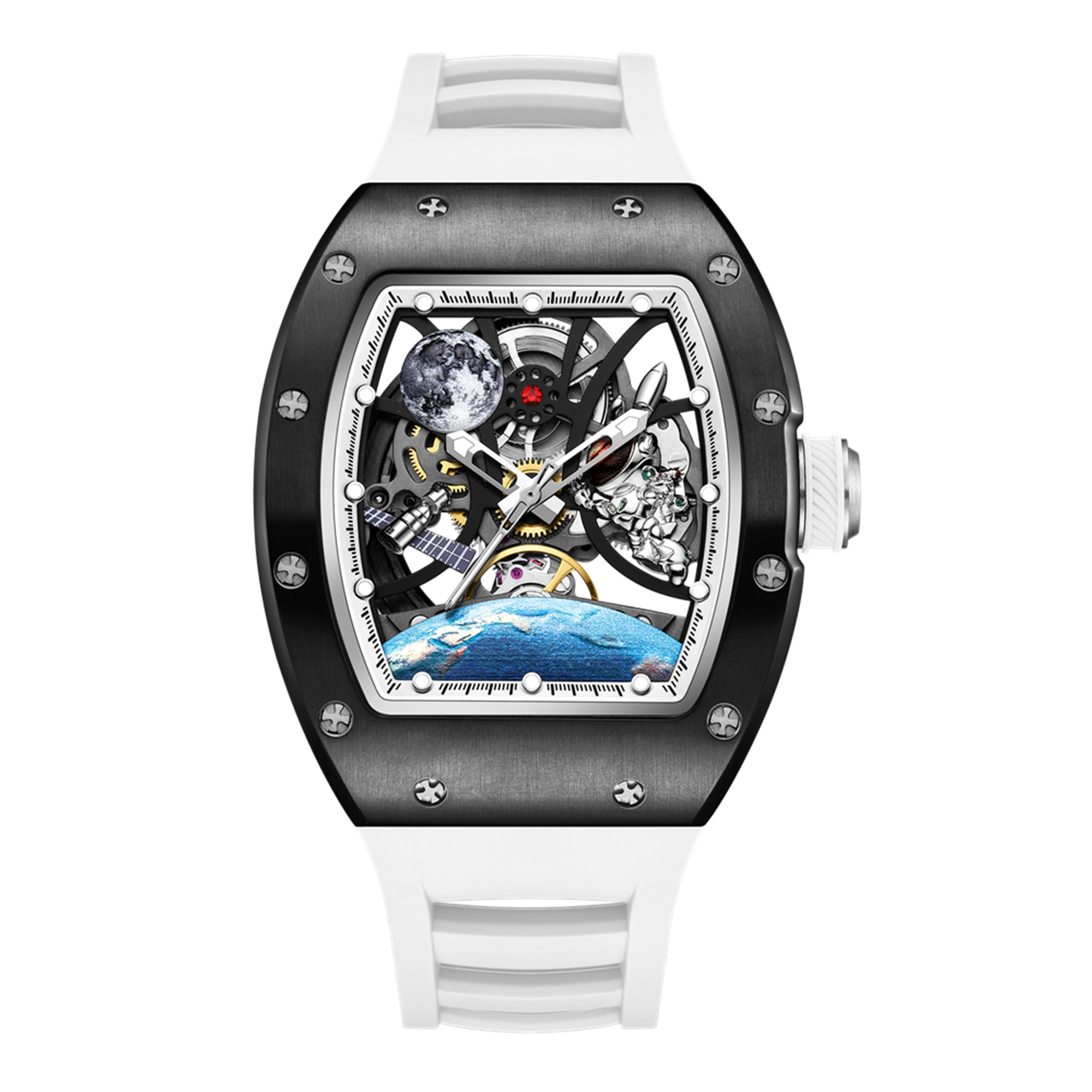 MEGIR Skeleton Dial Automatic Mechanical Movement Men Watch Fashion Sport Wristwatches Waterproof Man Clock Reloj Hombre 9190-14