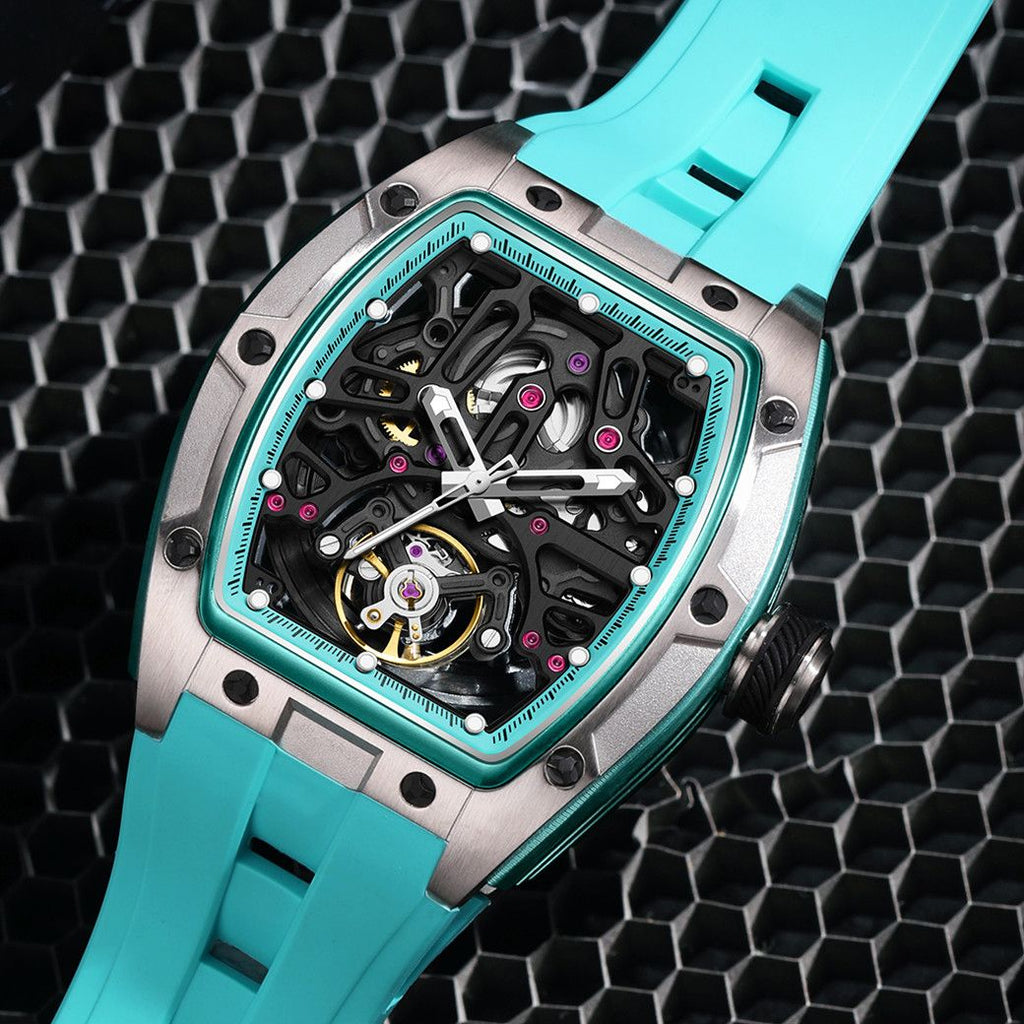 MEGIR Skeleton Dial Watches for Men Stainless Steel Case Automatic Mechanical Wristwatch Waterproof Luminous Sport Watch 9198-1