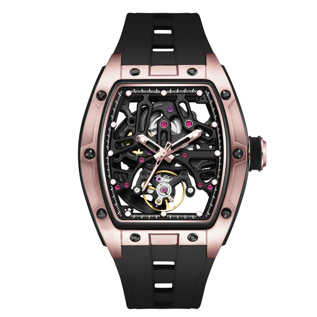 MEGIR Skeleton Dial Watches for Men Stainless Steel Case Automatic Mechanical Wristwatch Waterproof Luminous Sport Watch 9198-1