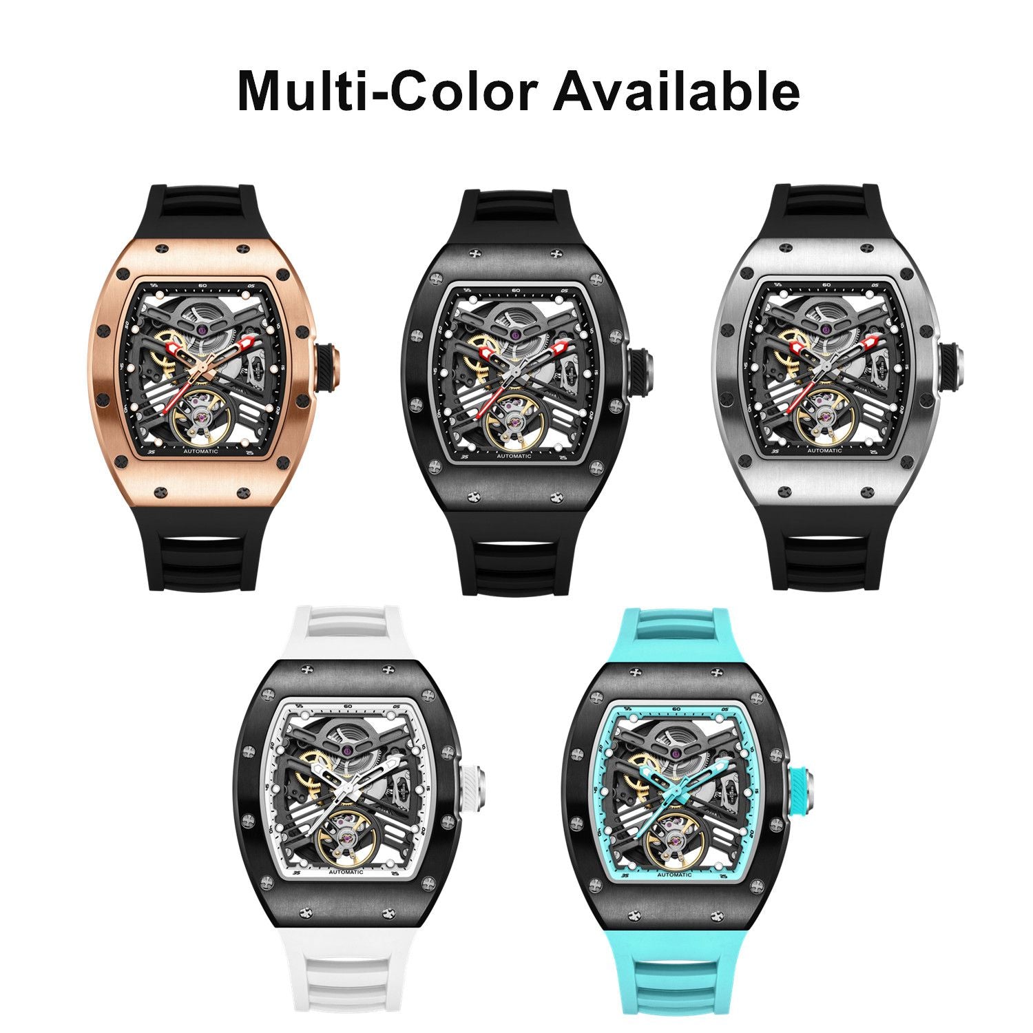 MEGIR 42MM Hollow Out Men Mechanical Watch Clock Stainless Steel Case Luminous Waterproof Automatic Watches Wristwatch 9190-13