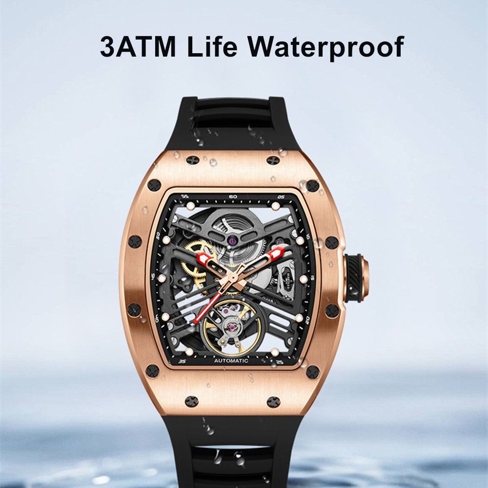 MEGIR 42MM Hollow Out Men Mechanical Watch Clock Stainless Steel Case Luminous Waterproof Automatic Watches Wristwatch 9190-13