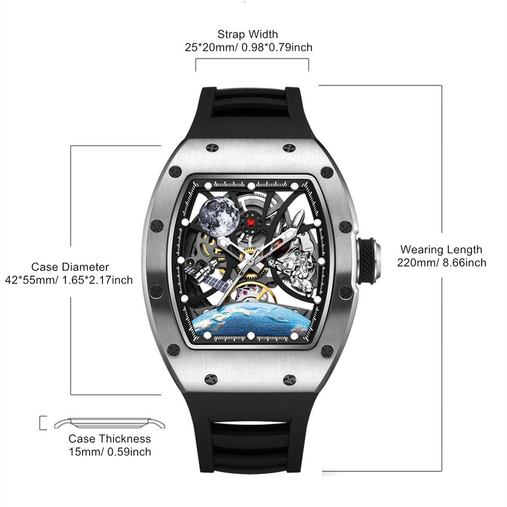 MEGIR Skeleton Dial Automatic Mechanical Movement Men Watch Fashion Sport Wristwatches Waterproof Man Clock Reloj Hombre 9190-14