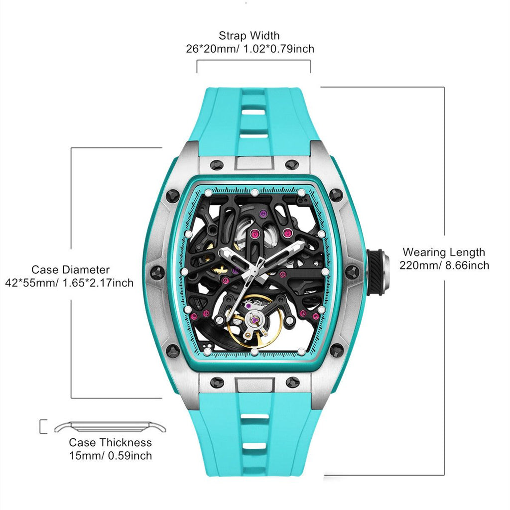 MEGIR Skeleton Dial Watches for Men Stainless Steel Case Automatic Mechanical Wristwatch Waterproof Luminous Sport Watch 9198-1