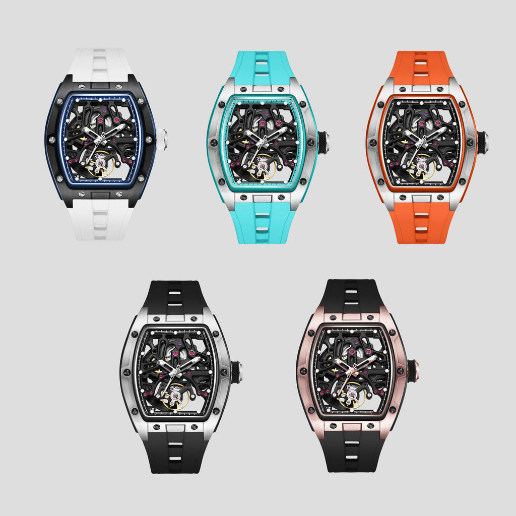 MEGIR Skeleton Dial Watches for Men Stainless Steel Case Automatic Mechanical Wristwatch Waterproof Luminous Sport Watch 9198-1