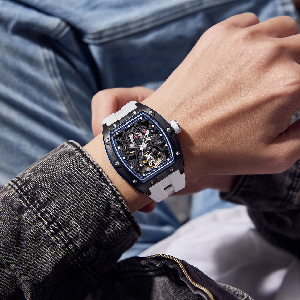 MEGIR Skeleton Dial Watches for Men Stainless Steel Case Automatic Mechanical Wristwatch Waterproof Luminous Sport Watch 9198-1