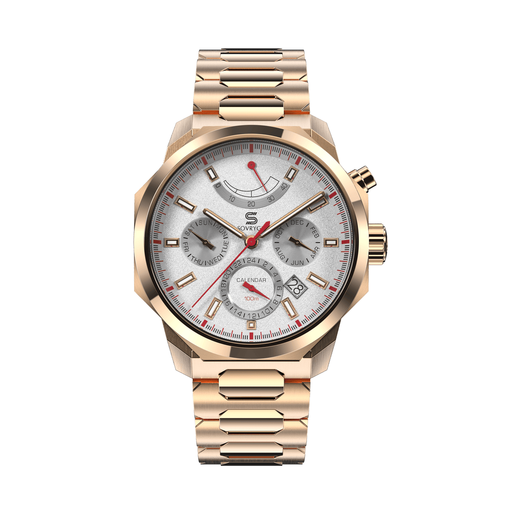 SOVRYGN Calendar Rose - White Watch